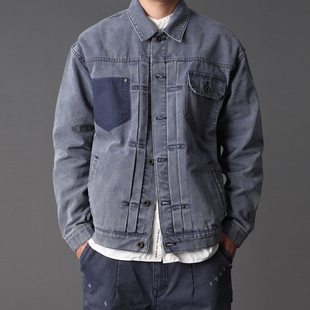 实年服工196重磅复古水洗质感纯棉工装 夹克外套春秋休闲上衣潮男