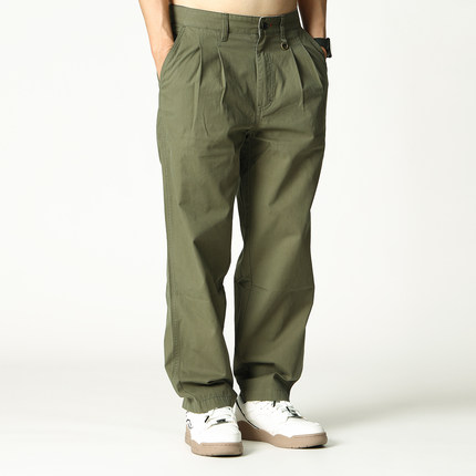 实年服工SK1129质感纯棉工装休闲长裤男简约百搭宽松直筒工装裤潮