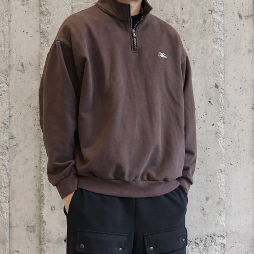 实年服工秋冬重磅半拉链立领卫衣