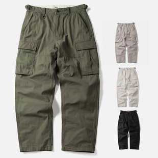 子男 男百搭宽松直筒纯棉长裤 实年服工179舒适质感工装 多袋休闲裤