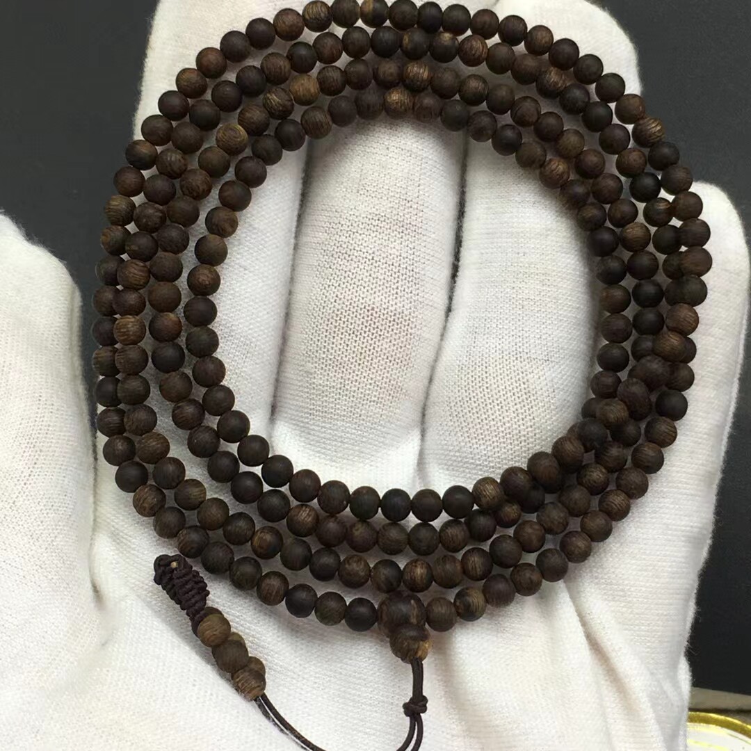 天然正区达拉干沉香黑油老料3mm216颗佛珠手串男女手链念珠首饰品
