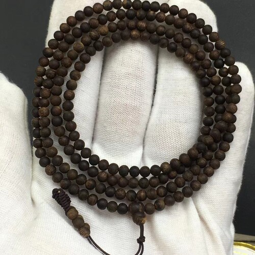 天然正区达拉干沉香黑油老料3mm216颗佛珠手串男女手链念珠首饰品