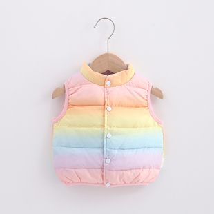 卡迪熊正品男女宝宝羽绒加厚马甲冬季保暖可脱帽防风马夹