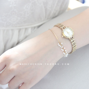 MAOLI / 繁星点点.独家原创定制14k包金淡水珍珠简约手链手镯