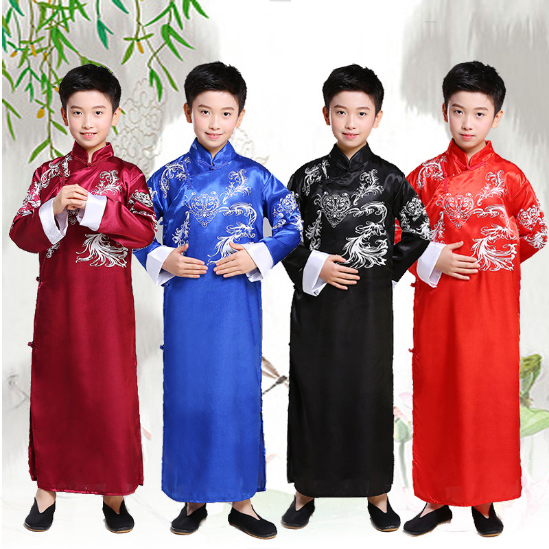 六一演出服说书人相声服新款中国风大褂长袍舞台装儿童团体表演服,童装/婴儿装/亲子装,儿童演出服,淘宝优惠券,粉丝福利购,淘宝优惠卷