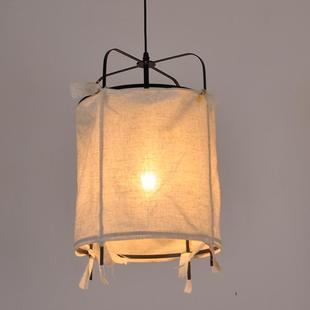 中式禅意麻布吊灯复古风艺术餐厅创意装饰新中式民宿餐饮布艺灯具