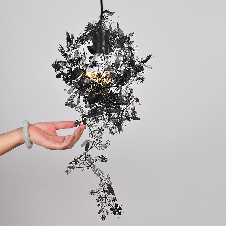 创意不锈钢叶片手工创意个性吊灯