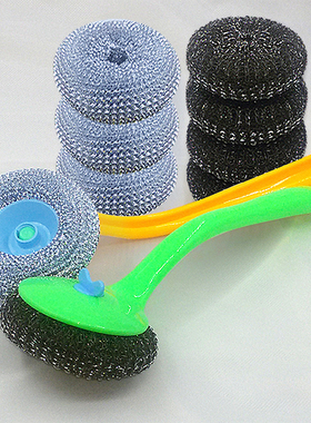 钢丝球不锈钢清洁网球厨房清洁用刷通用替换头刷锅洗碗PET不伤锅