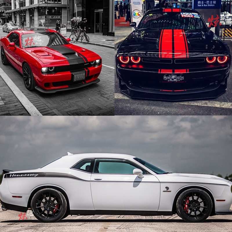 适用道奇挑战者车贴拉花 引擎盖改装地狱猫srt野马肌肉车装饰贴纸