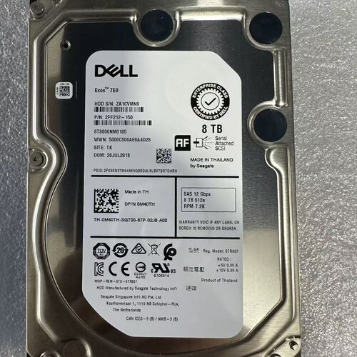 Dell 3.5寸 0M40TH 0VFP4M SAS 8T 12G ST8000NM0185 服务器硬盘