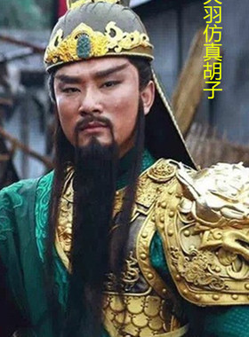 关羽胡子长胡须假胡子黑色络腮胡子化妆造型胡子关羽长胡子