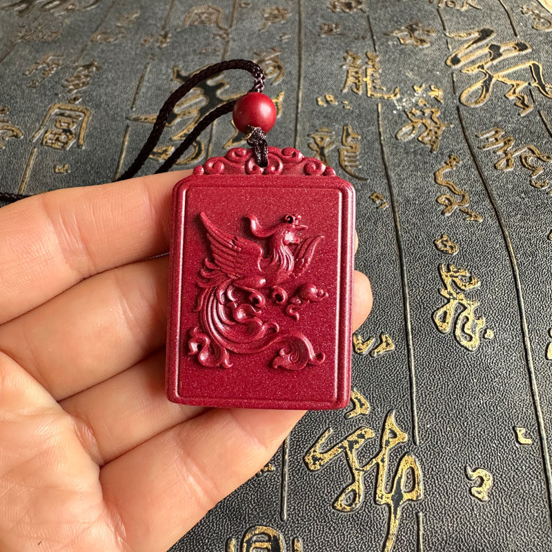 豁达客男女紫金砂火凤凰项链祥龙