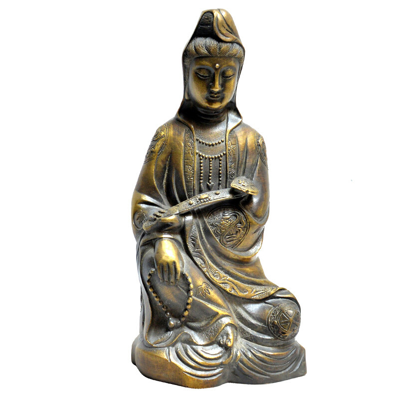 纯铜心中如意观音摆件家居供奉活菩萨摆件送证书