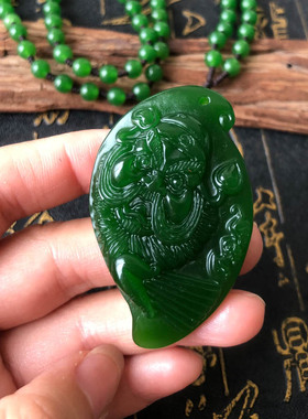 钟馗挂件台湾干青新款天师钟馗玉佩男女项链情侣吊坠证书
