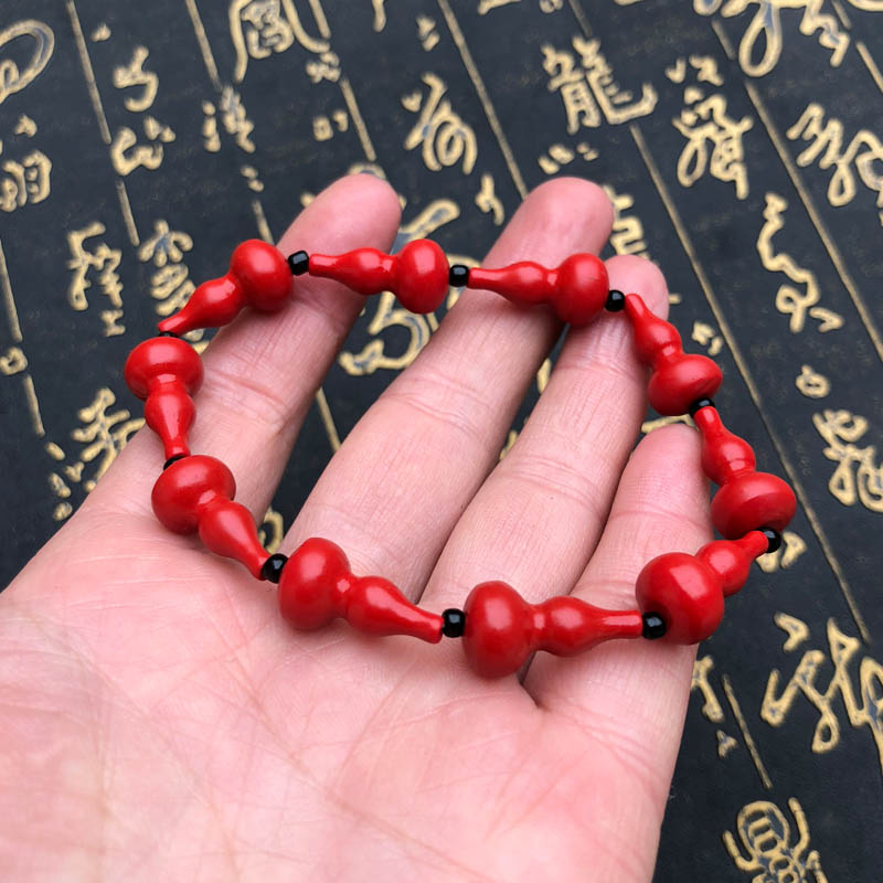 台湾天然朱砂葫芦手链转运护身本命年帝王红手机链包链送证书