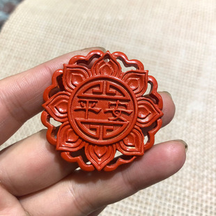 台湾天然高含量朱砂平安万字符吊坠男女项链证书