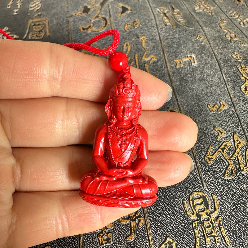 地藏王挂件保真朱砂吊坠立体太子佛项链菩萨佛像女士钥匙扣送证书