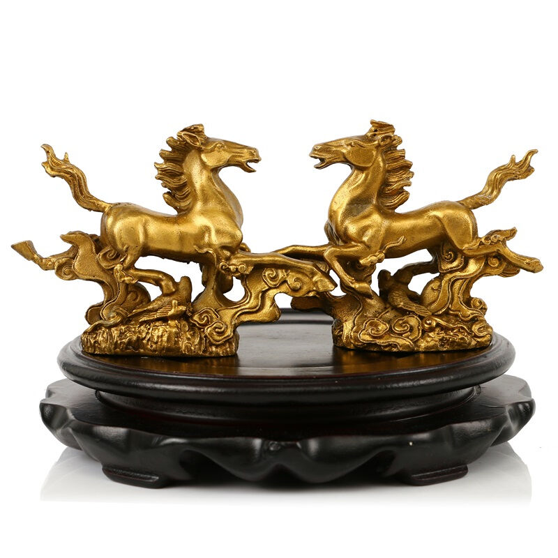 纯铜财马盈门摆件马踏飞燕工艺品摆件送证书