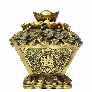纯铜日进斗金大元宝摆件进宝斗工艺品送证书