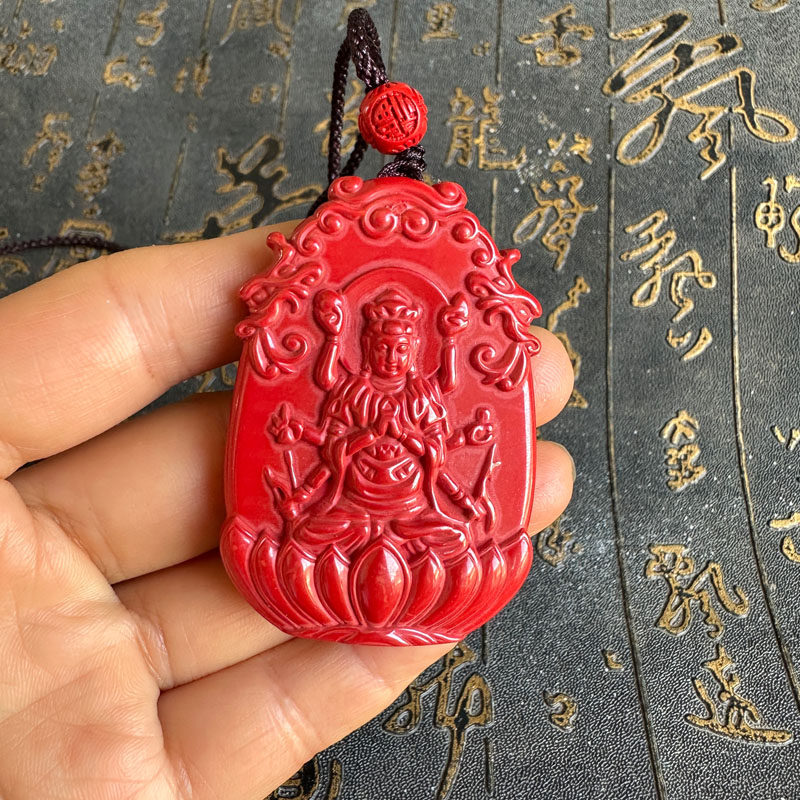 豁达客男女朱砂斗姆元君吊坠项链