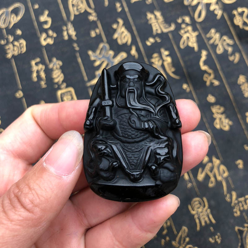 天然黑曜石项链玉佩吊坠送证书