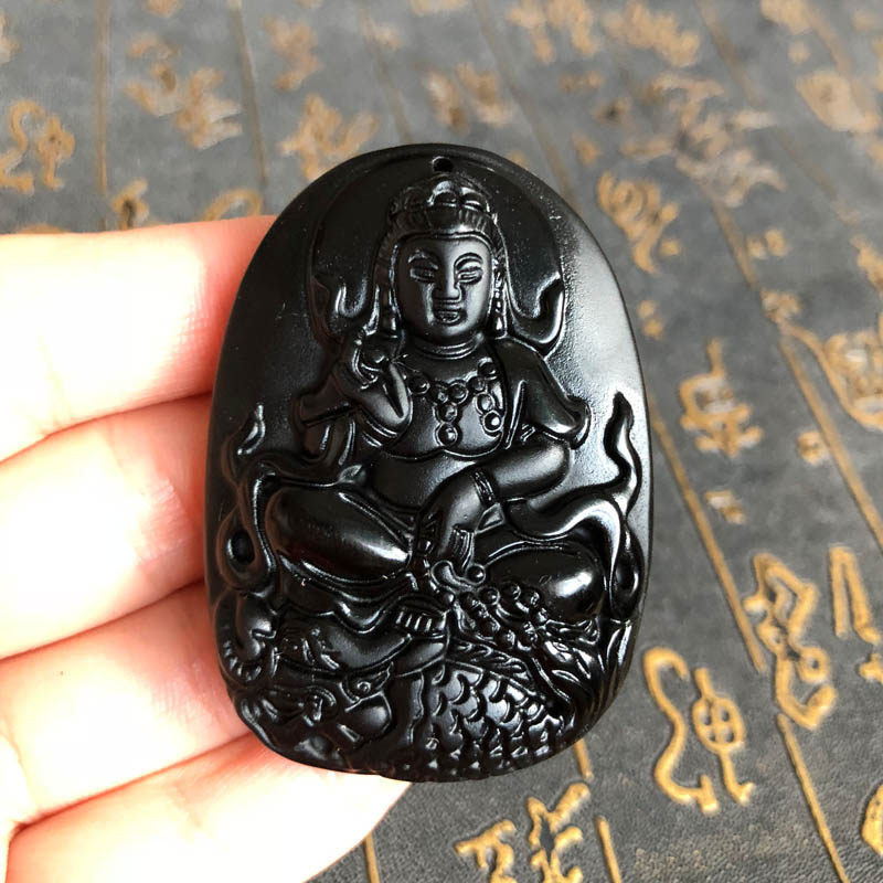 降龙观音佛像挂件保平安证书玉佩