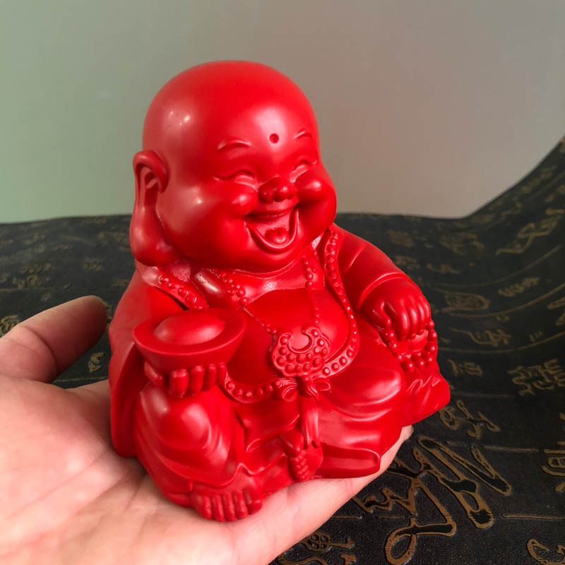 高含量朱砂帝王红笑佛元宝送证书