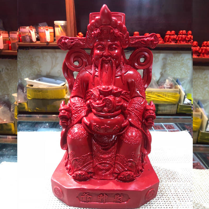 赵公明高含量朱砂帝王红证书摆件
