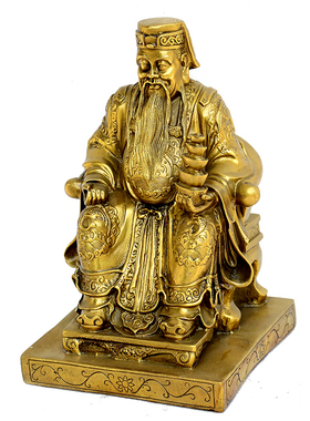 纯铜土地财神爷摆件家居供奉财神摆件送证书