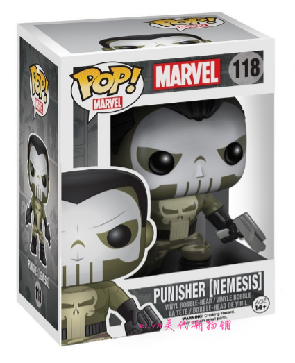 现货 美版funko pop漫威反英雄惩罚者punisher 118#公仔手办玩具