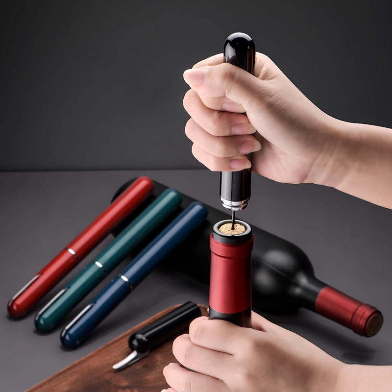 笔型气压式红酒开瓶器创意针式打气款葡萄酒启瓶器家用开红酒神器