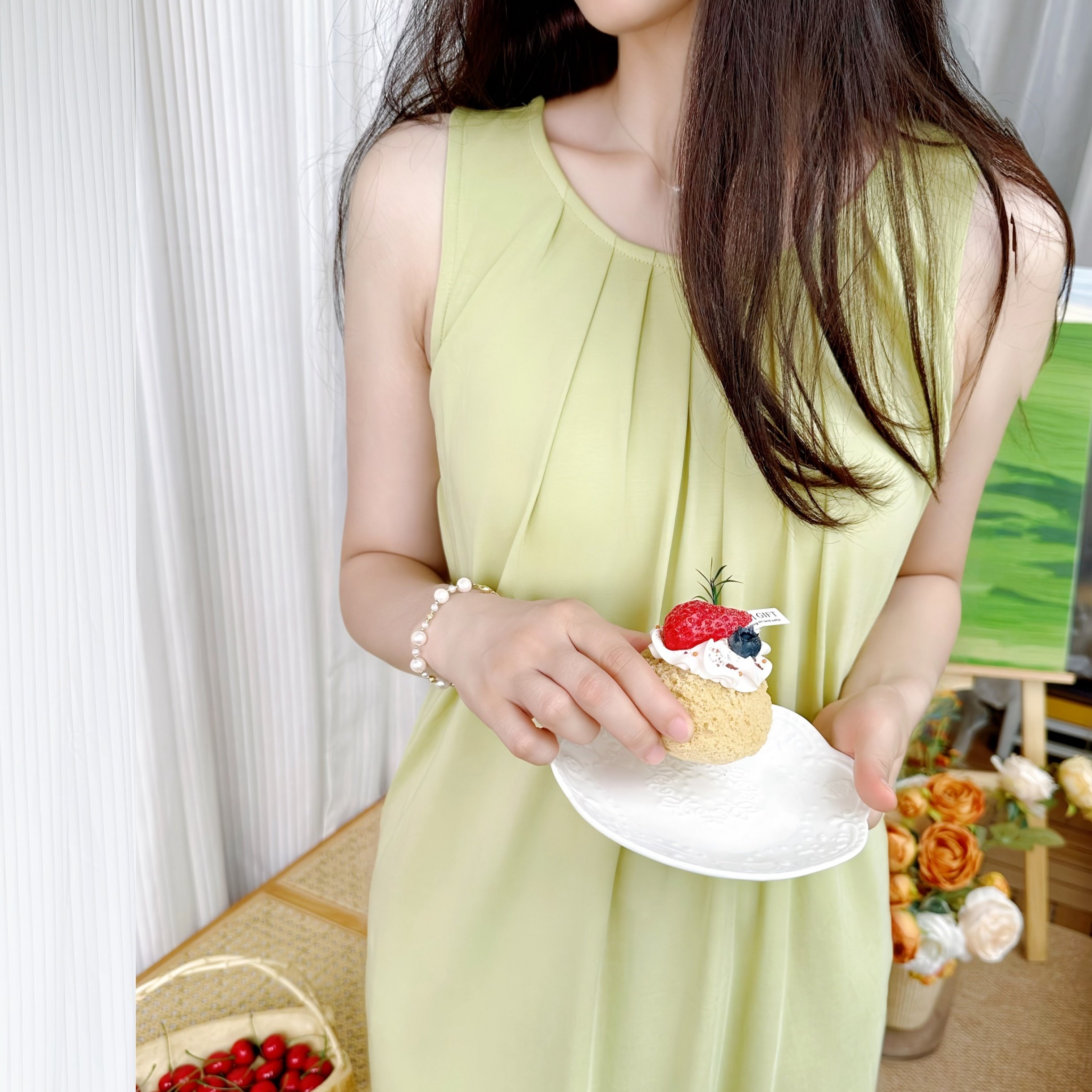 莱赛尔棉吊带睡裙女款夏季天丝带胸垫睡衣女莫代尔家居服2025新款