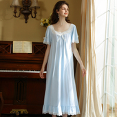 长款 宫廷睡裙女款 家居服 法式 公主风睡衣夏季 纯棉女短袖 2025年新款