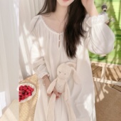 睡裙新款 宫廷风睡衣女生春秋季 甜美可爱公主家居服纯棉可外穿长袖