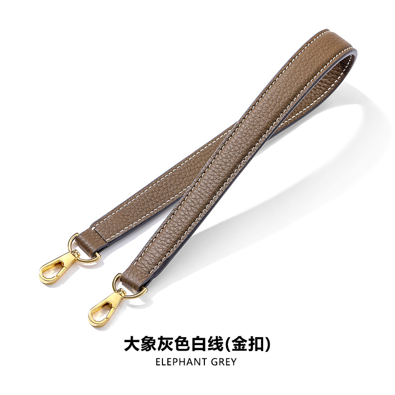 适用于爱马仕伊芙琳肩带evelyne头层牛皮腋下包带改造配件大象灰