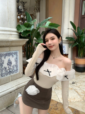长袖韩系常规蝴蝶结棉质