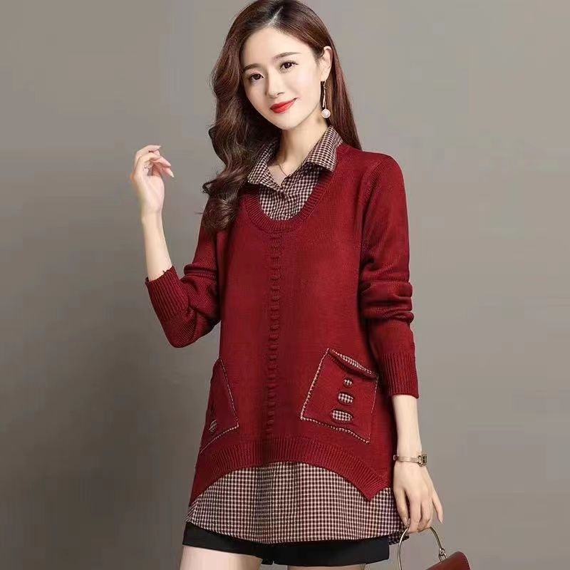 衬衫领毛衣外穿新款潮