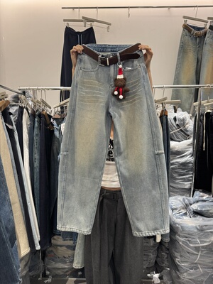 Jeans3533 2025冬季新款时尚高腰显瘦加绒弯刀牛仔裤女窄版阔腿裤