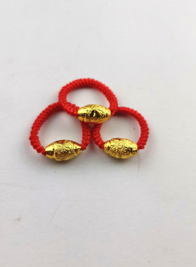 红绳男女情侣戒指转运珠指环