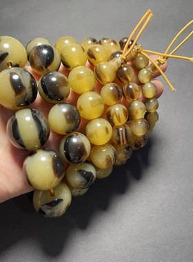 直播仿牛角手链情侣佛珠手串民族风18mm仿羚羊角饰品地摊景区货源