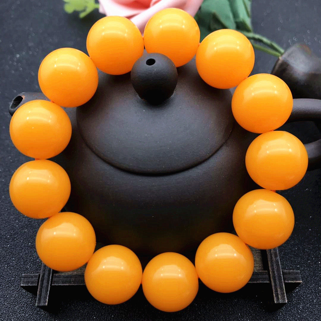 新二代蜜蜡手链 名族风佛珠手链手串树脂手链 地摊热卖