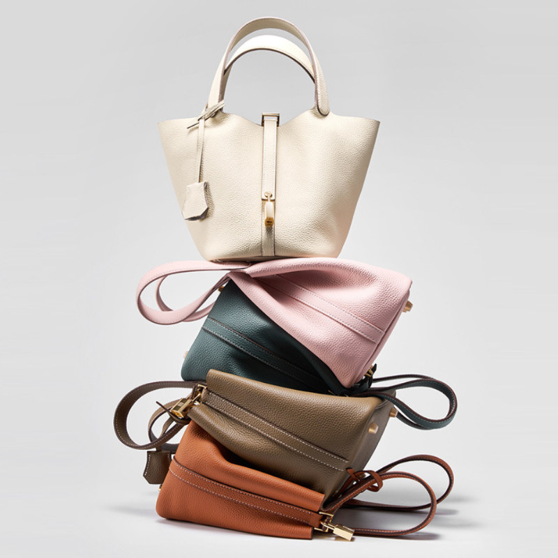 头层牛皮水桶包包2025新款百搭真皮菜篮子女包高级感手拎包手提包,箱包皮具/热销女包/男包,水桶包,淘宝优惠券,粉丝福利购,淘宝优惠卷