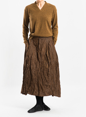 城市山民UrbanTribe女式金属丝拧皱立体半裙CF89136