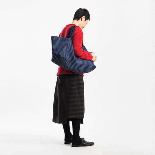 城市山民UrbanTribe女式棉手工土布单肩手拎托特包AF59082