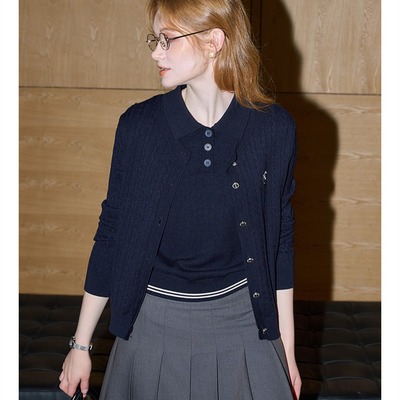 欧美法式马甲+针织开衫套装女2025年早秋新款大方得体穿搭两件套