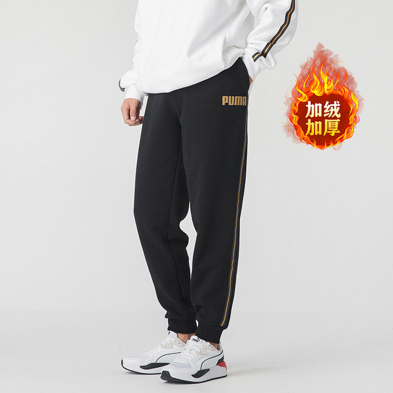PUMA 남성 정장 587139-01 후드 플러시 풀오버 캐주얼 니트 발 통기성 바지