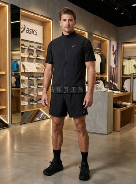 ASICS亚瑟士男子METARUN跑步马甲防泼水拉链立领运动背心2011C980