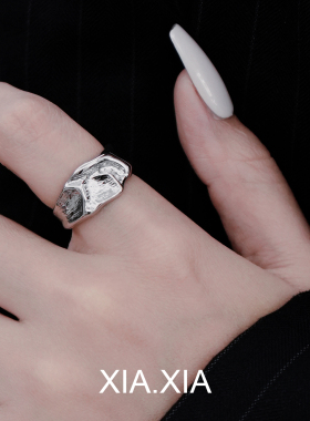 宽面欧美风个性宽边戒指女复古时尚重工几何不规则开口指环食指戒