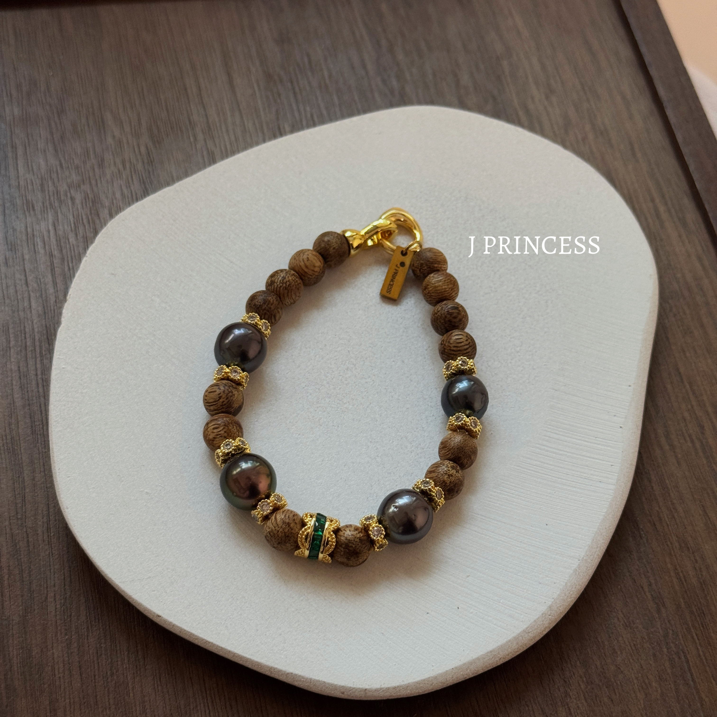 J PRINCESS·原创设计海水大溪地沉香手串手链复古文艺新中式风