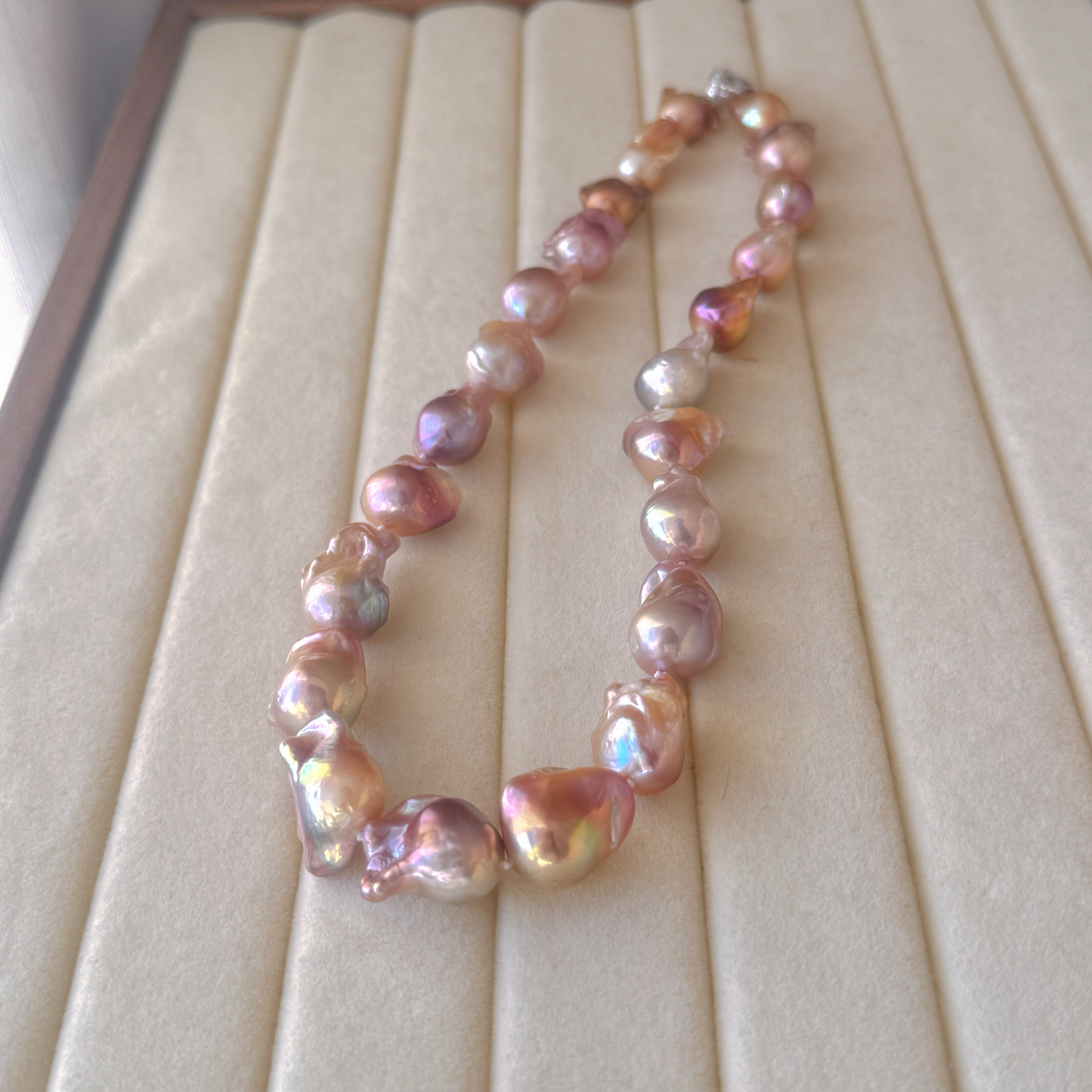 【极光炫彩紫金色】天然淡水珍珠巴洛克项链颈链稀缺色孤品二条